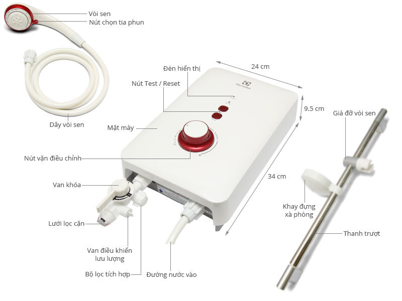 Máy nước nóng Electrolux EWE451AX-SW 4500 W Máy nước nóng Electrolux EWE451AX-SW 4500 W