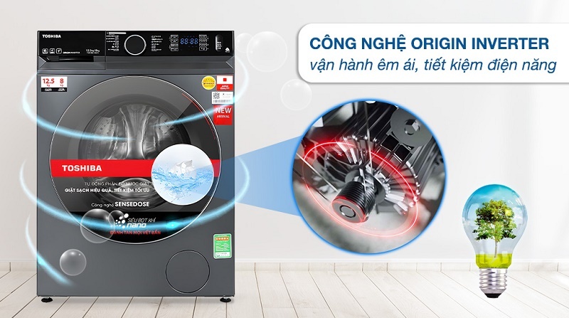 Máy giặt sấy Toshiba Inverter 12.5 kg TWD-BM135GF4V 6 Máy giặt sấy Toshiba Inverter giặt 12,5kg sấy 8kgn TWD-BM135GF4V