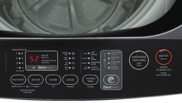 Bảng điều khiển bằng tiếng việt Máy giặt Toshiba