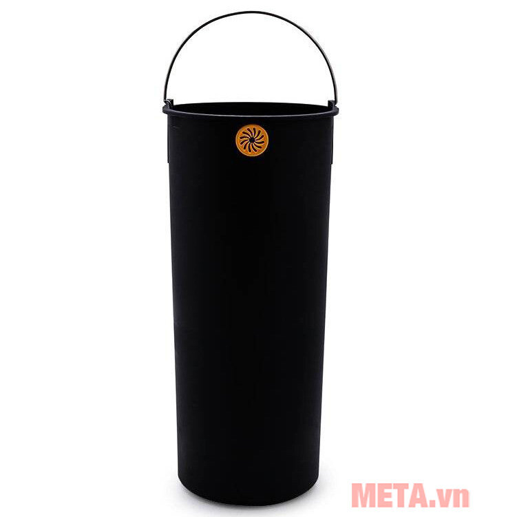 Thùng rác inox nhấn tròn lớn Fitis RTL1-903 - 15L (Đen)