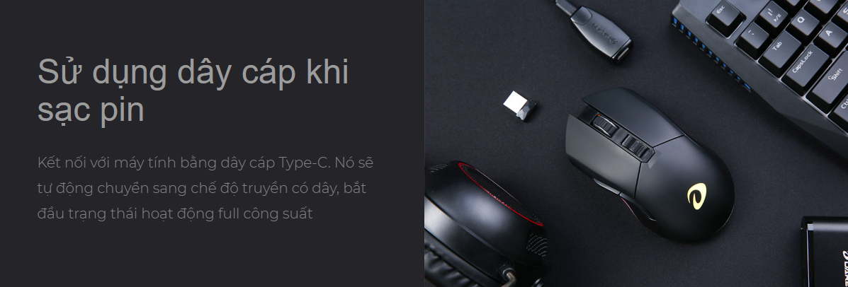Chuột không dây Dareu EM901 RGB White 3