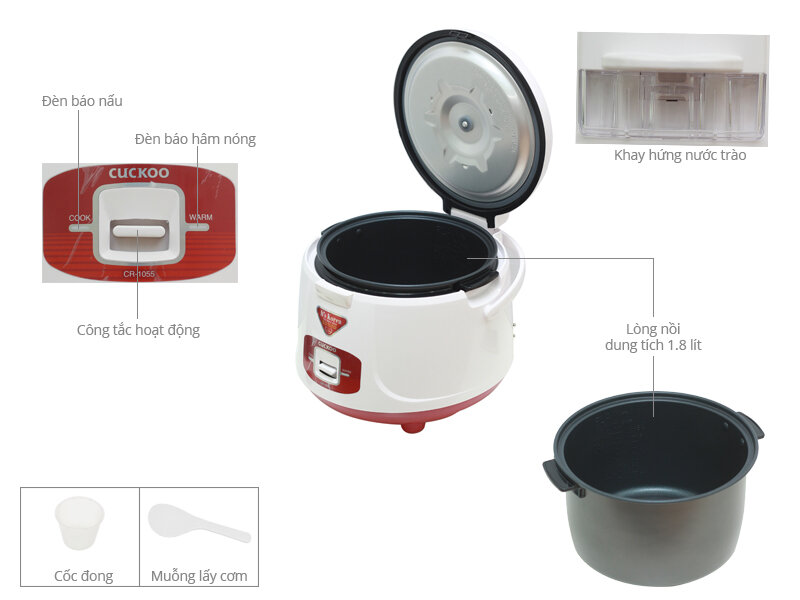 Nồi cơm điện Cuckoo 1.8 lít CR-1055 Nồi cơm điện Cuckoo 1.8 lít CR-1055