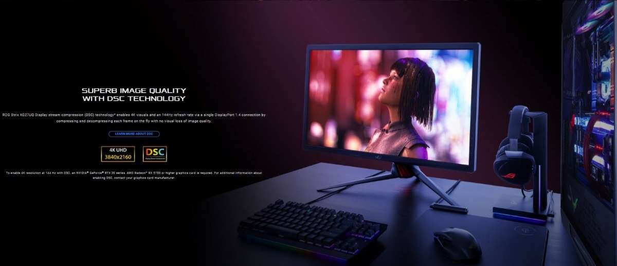 Màn hình Asus ROG XG27UQ công nghệ DSC