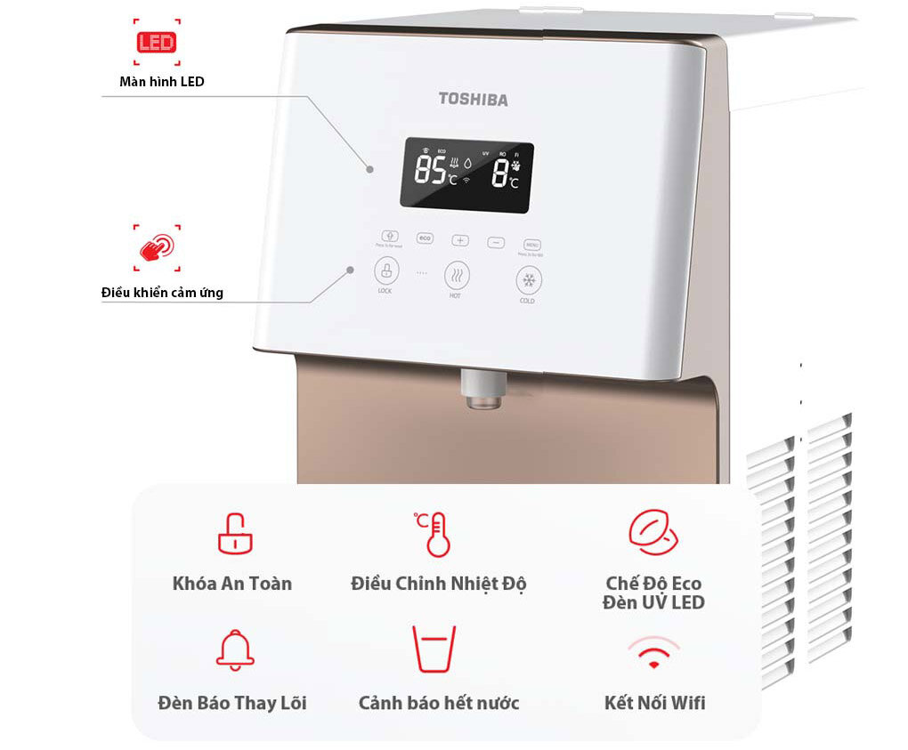 Máy lọc nước Toshiba TWP-W1630SVN(W) có khóa trẻ em 