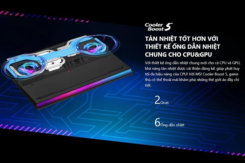 Công nghệ MSI Cooler Boost 5 mang đến khả năng làm mát tuyệt vời