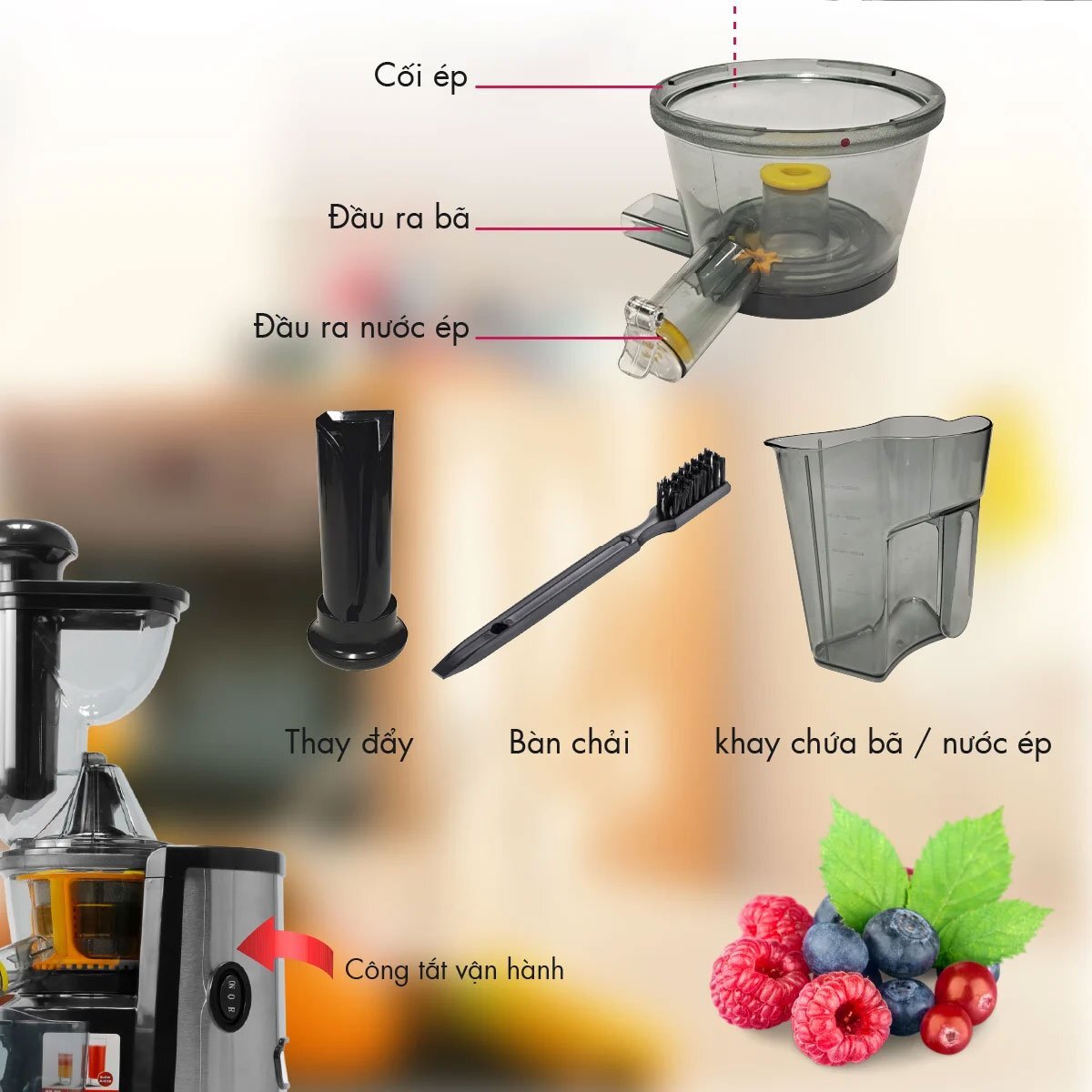 Phụ kiện của máy ép trái cây Mishio MK313 Máy ép trái cây Mishio