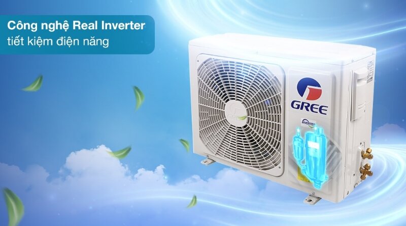 Điều hòa Gree 9000BTU 2 chiều inverter GWH09PA-K6D1P4  dàn nóng