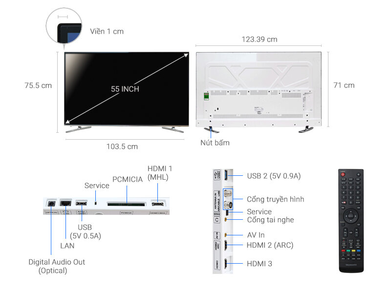 Smart Tivi Skyworth GLED 55 inch 55K920S