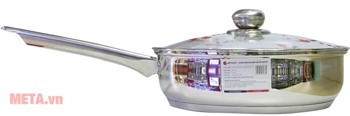 Chảo xào inox trơn KOMPLET Elmich 2353139 28cm (không chống dính)