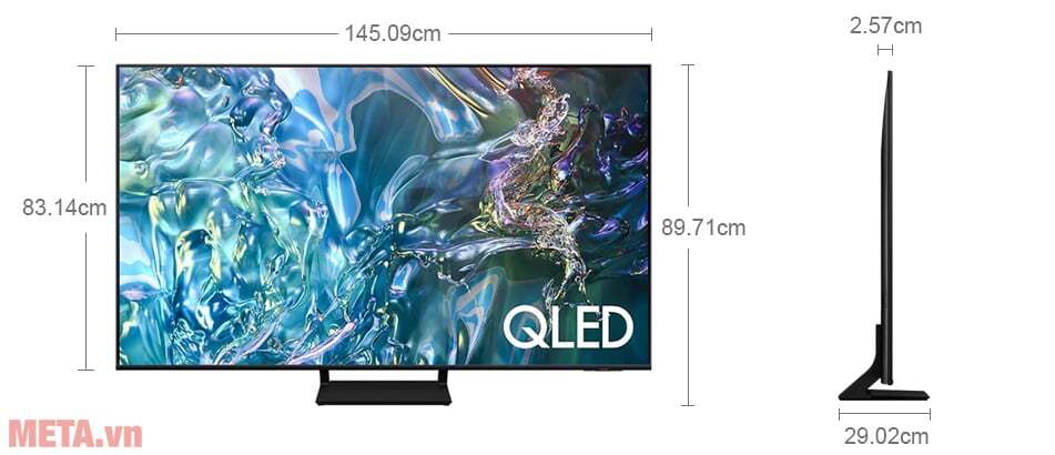Kích thước tivi Samsung QA65Q60DAKXXV Tivi Samsung 4K 65 inch QA65Q60DAKXXV