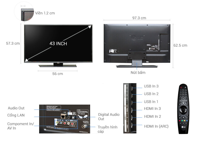 Smart Tivi LG 43 inch 43LF632T