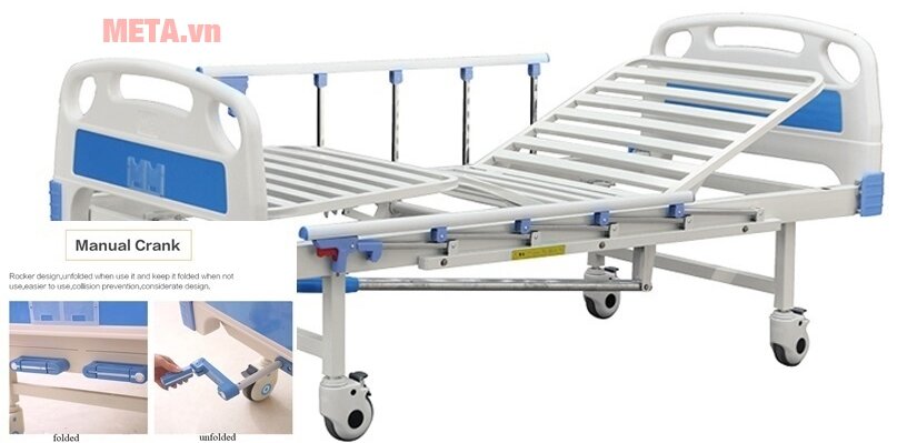 Giường bệnh nhân 2 tay quay kín Lucass GB-2A