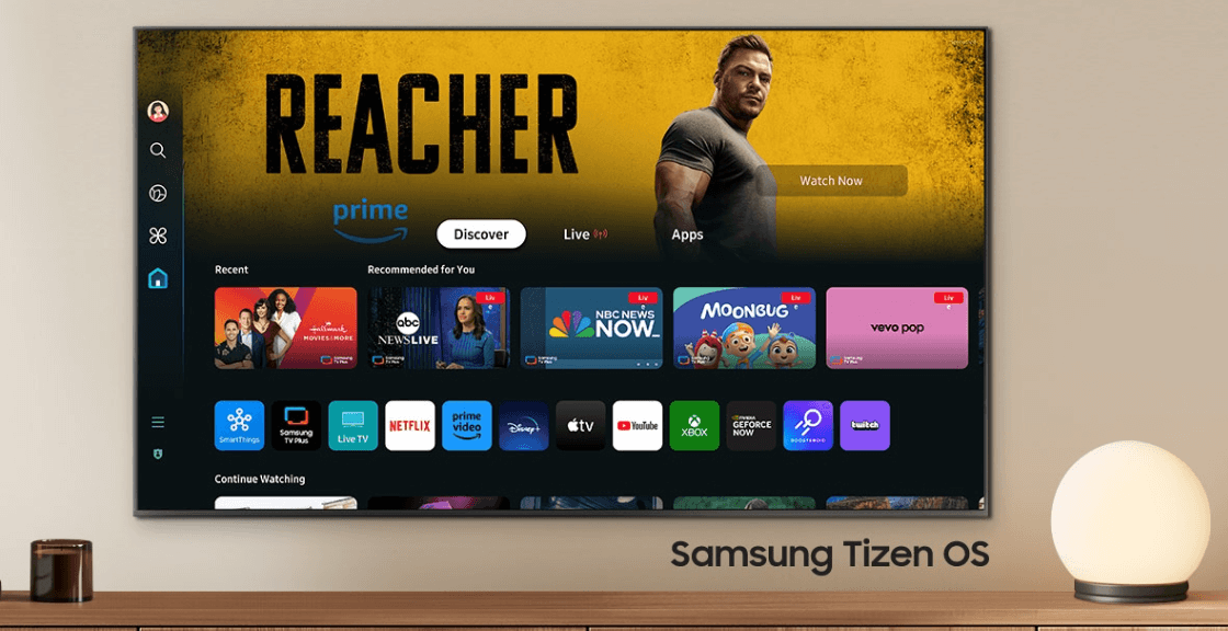 Smart TV QLED 4K Samsung 75 inch QA75Q60DAKXXV sử dụng hệ điều hành Tizen OS v