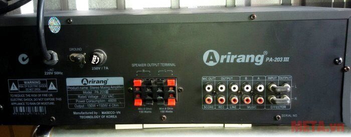 Máy tăng âm amply karaoke Arirang PA 203 III