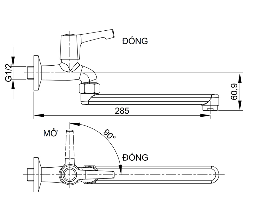 Bản vẽ kỹ thuật vòi bếp Luxta L3108T1