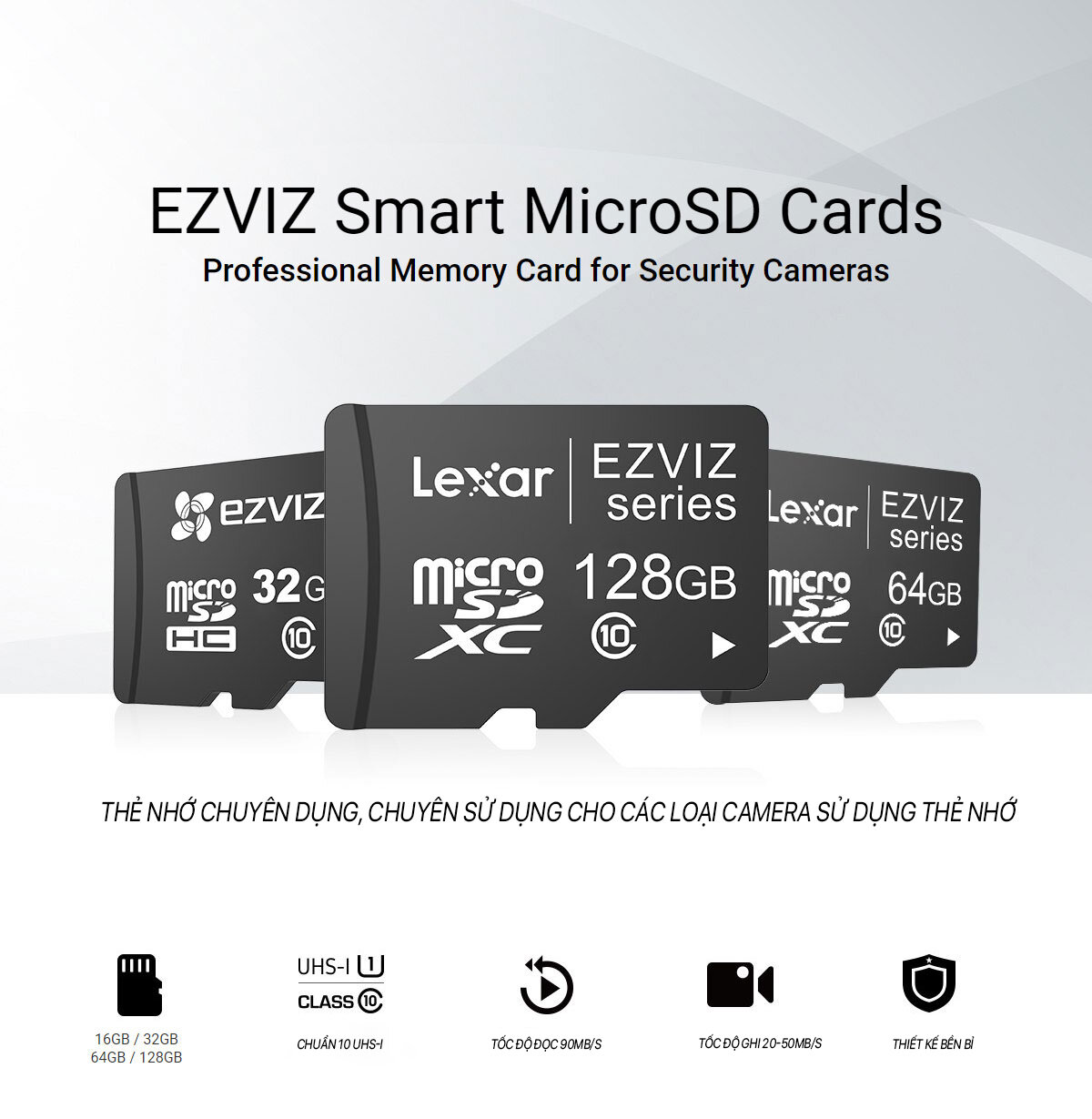 Thẻ nhớ Lexar 64GB Micro SDXC EZVIZ D Series Class 10