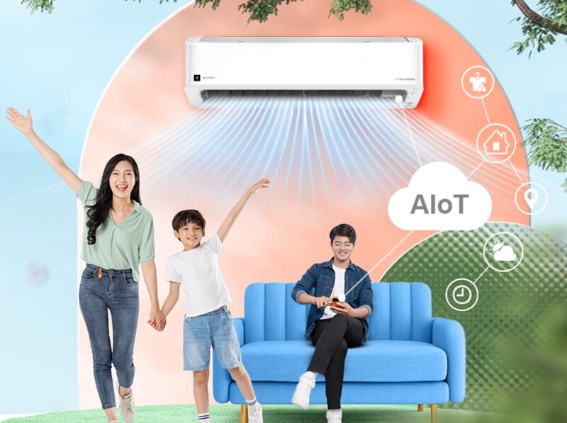 Điều hòa Sharp Inverter 9000 BTU AH-XP10CHW