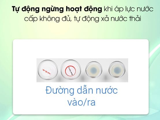 Máy lọc nước RO Philips ADD8980 tự động ngắt khi áp lực nước không đủ 