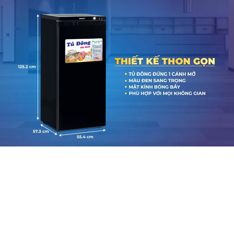 Tủ đông Sanaky 5 ngăn 150 lít VH-180VD