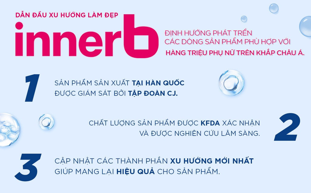 Thực Phẩm Bảo Vệ Sức Khỏe InnerB được sản xuất tại Hàn Quốc, được giám sát bởi tập đoàn CJ.
