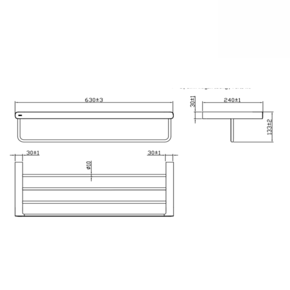 Bản vẽ kỹ thuật thanh treo khăn INAX KFS-945VA