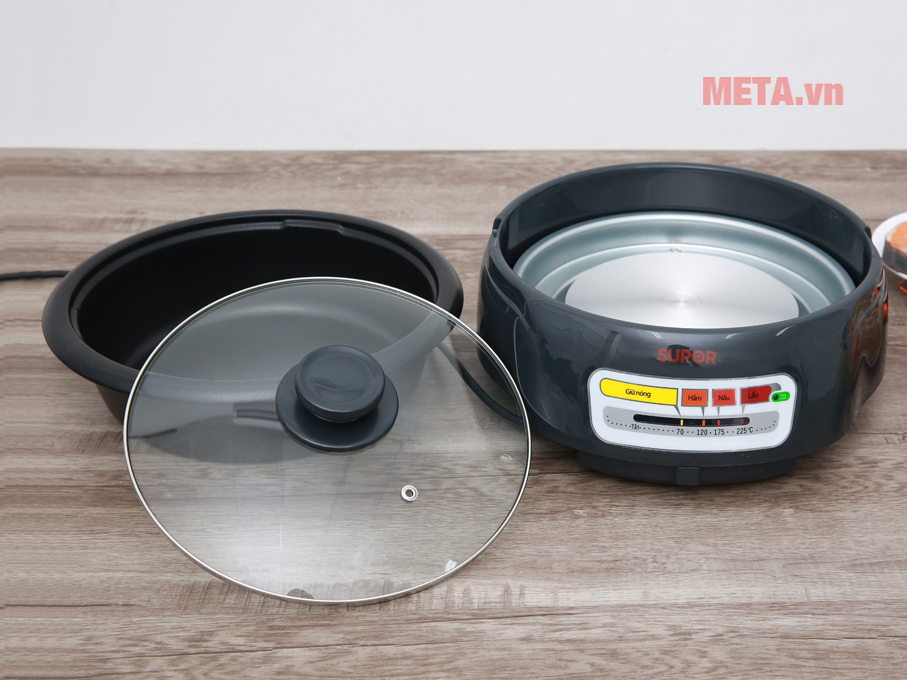 Nồi lẩu điện Supor HFK26EVN-130 có thiết kế nhỏ gọn, các bộ phận có thể tháo rời dễ vệ sinh