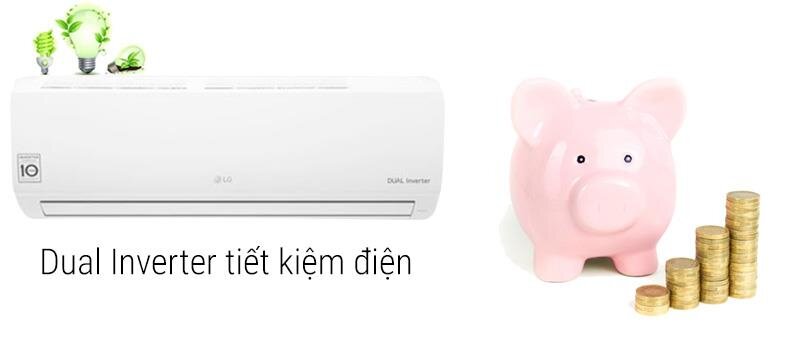 Điều hòa 1 chiều Inverter LG V10ENV 9.200BTU Dual Cool