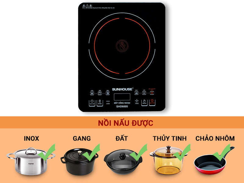 Bếp hồng ngoại Sunhouse SHD 6005 Bếp hồng ngoại Sunhouse SHD 6005
