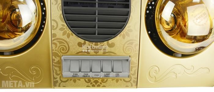 Đèn sưởi nhà tắm 2 bóng có thổi gió Kottmann K2B-HW-G Đèn sưởi nhà tắm 2 bóng có thổi gió Kottmann K2B-HW-G