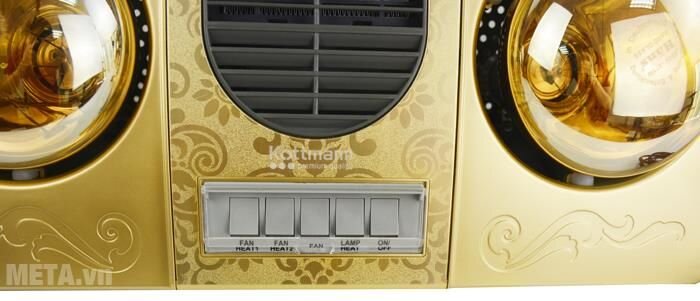 Đèn sưởi nhà tắm 2 bóng có thổi gió Kottmann K2B-HW-G