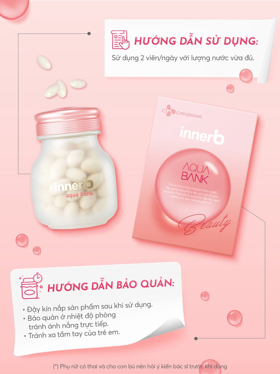Hướng dẫn sử dụng Thực Phẩm Bảo Vệ Sức Khỏe InnerB Aqua Bank