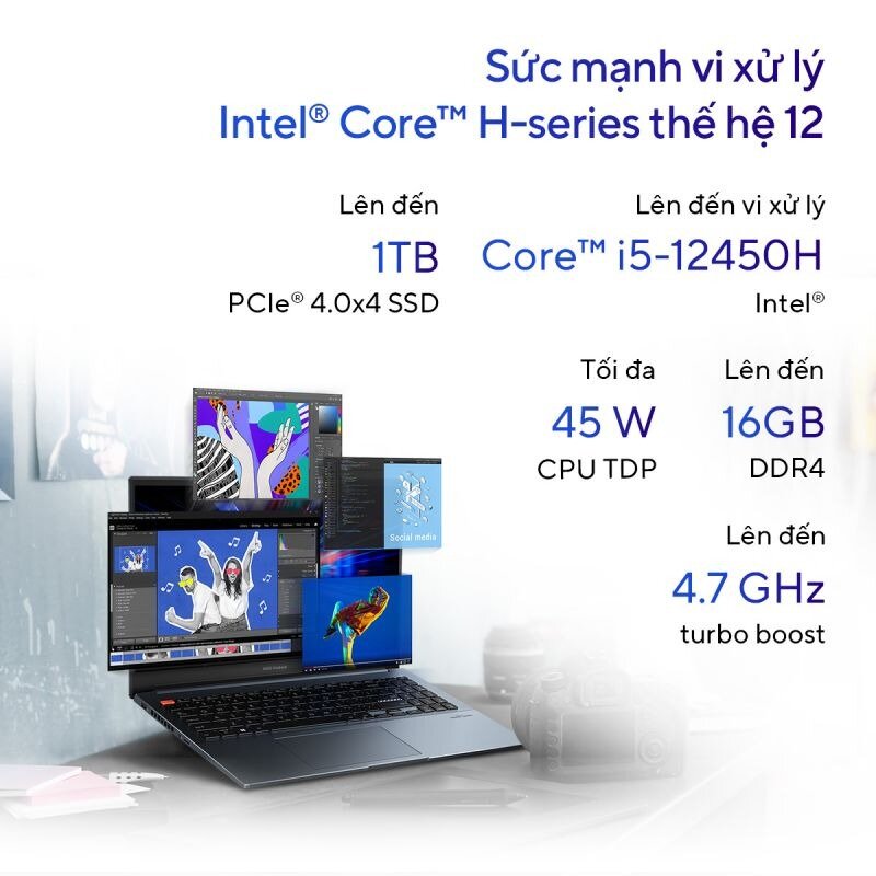 Laptop Asus VivoBook pro 16 OLED K6602ZC-MX079W (i5 1245H/16GB RAM/512GB SSD/16 3.2K Oled/RTX3050 4Gb/Win11/Bạc)