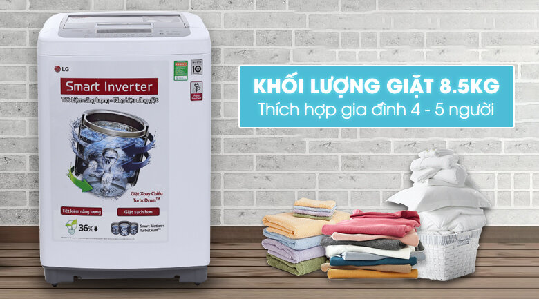 Máy giặt LG 8.5 kg T2385VSPM Máy giặt LG 8.5 kg T2385VSPM