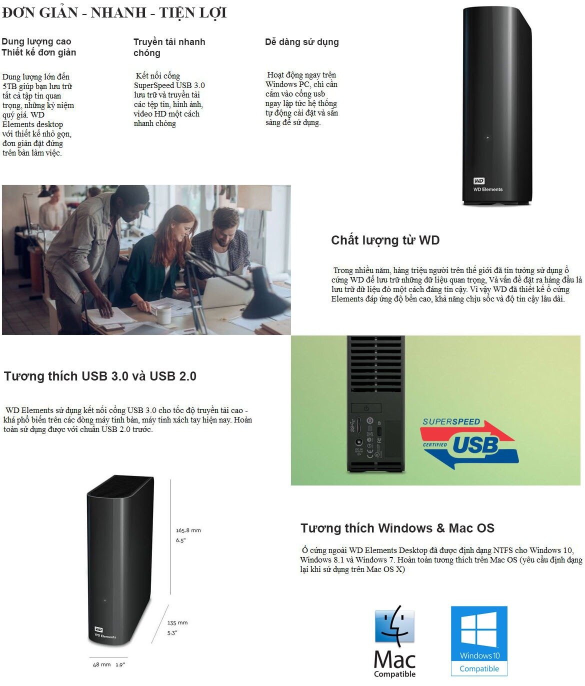 Ổ cứng gắn ngoài WD Elements 18TB 3.5