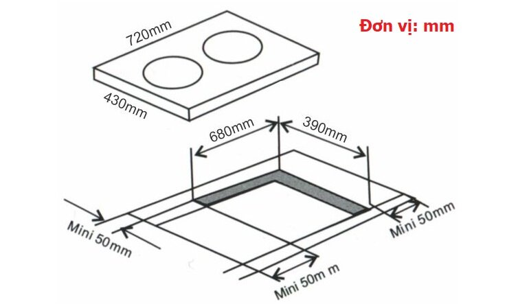Bếp từ âm 2 vùng nấu Arber AB550