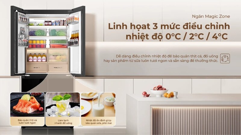 Tủ lạnh Aqua Inverter 508 lít AQR-MA580XA(GB)U1