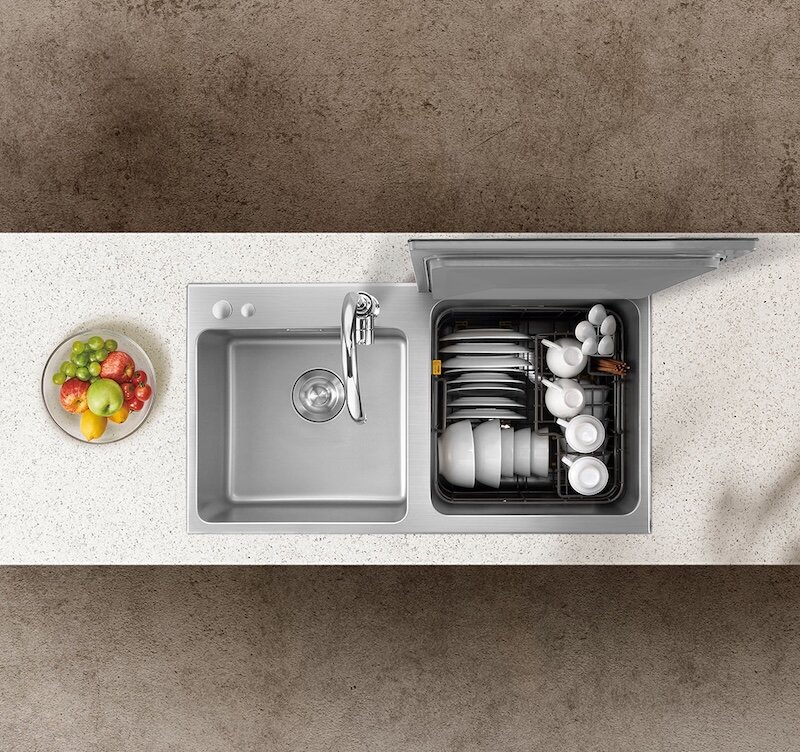 Máy rửa bát kết hợp bồn rửa 6 bộ Kaff KF-SWM6 có khả năng rửa sạch các loại bát,