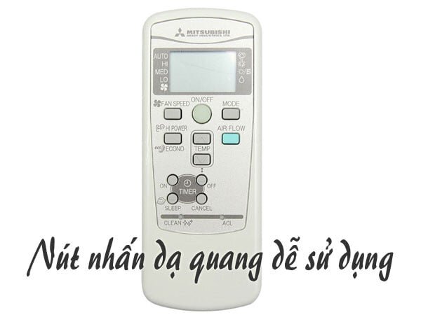 Máy lạnh SRK13YZP-W5 thiết kế remote với nút nhấn dạ quang