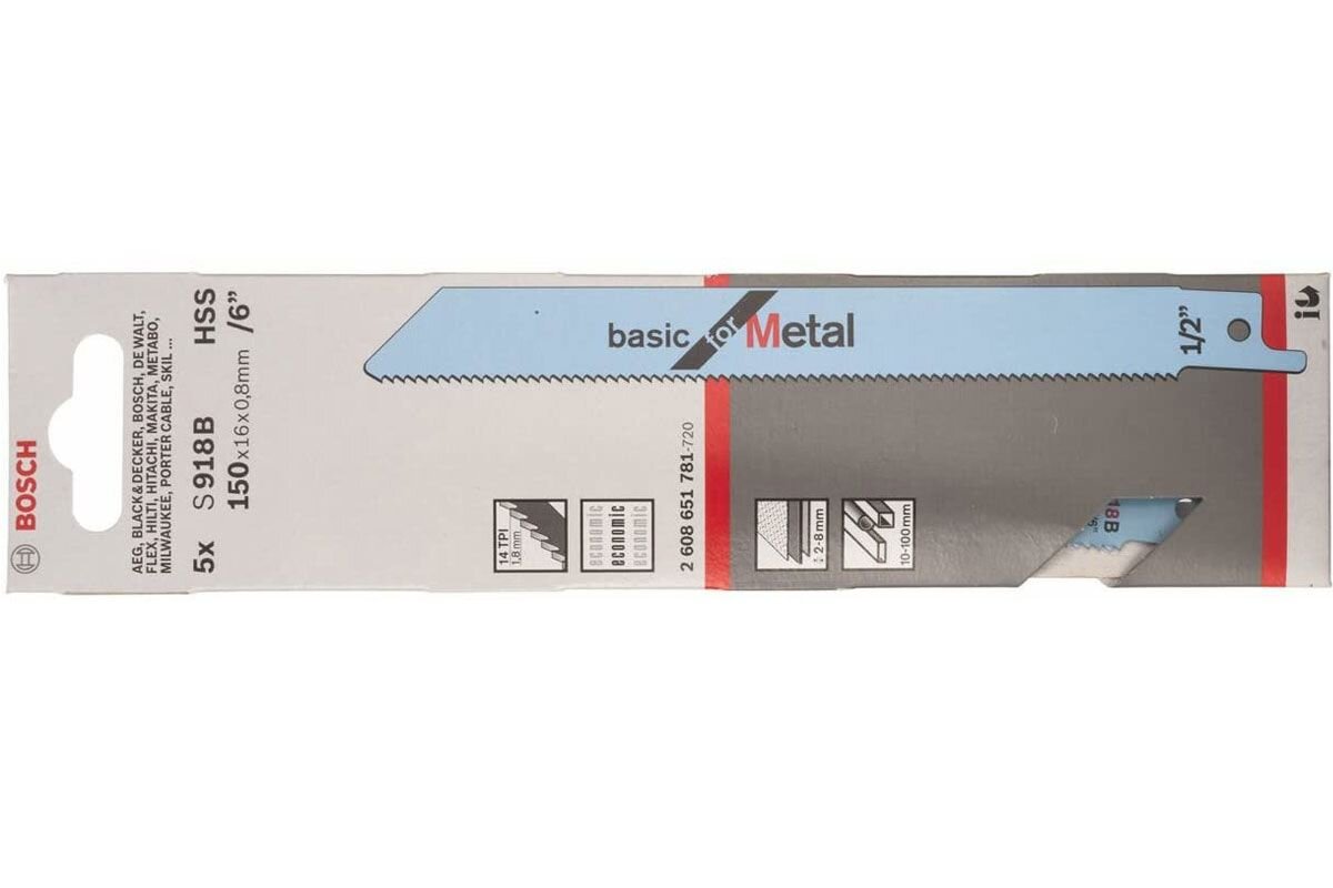 Lưỡi cưa kiếm S 918 BF - Sắt 5 lưỡi Bosch 2608651781