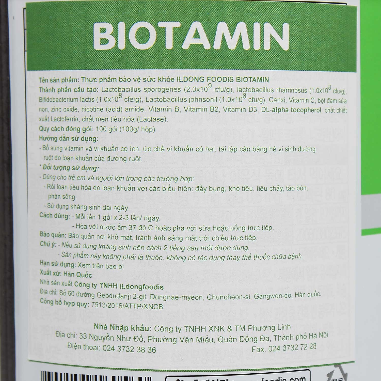  Men tiêu hóa cho bé ILDONG (100gr)