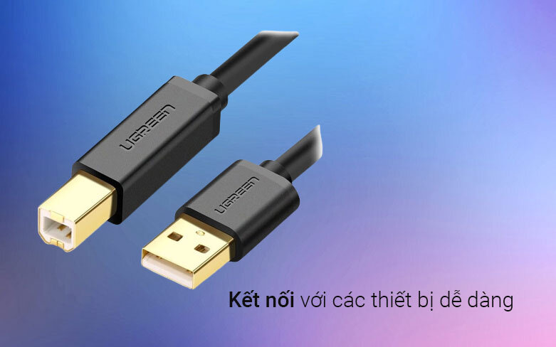 Cáp USB máy in Ugreen 20846 (1m) | Kết nối với các thiết bị dễ dàng