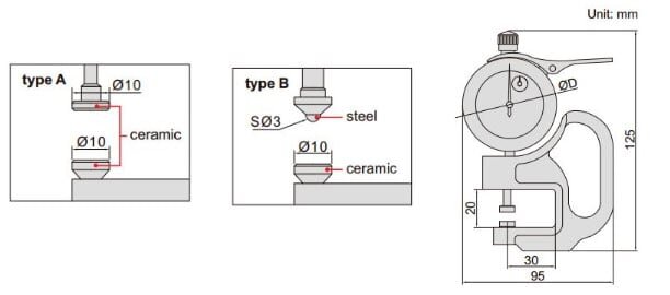 Kích thước của Insize 2364-10 Insize 2364-10