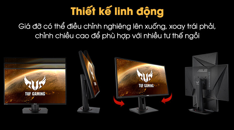 Màn hình Asus TUF Gaming VG259QM thiết kế