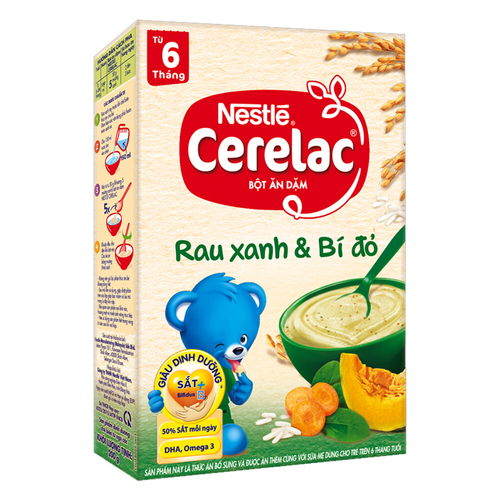  Bột ăn dặm Nestle rau xanh và bí đỏ