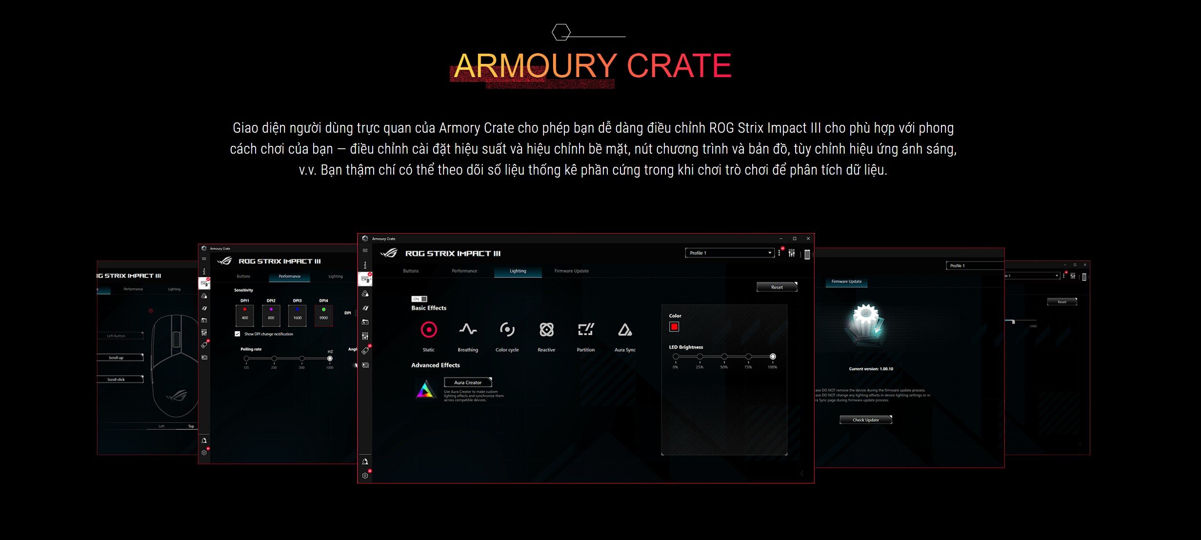 Chuột Gaming có dây Asus ROG Strix Impact III USB/RGB/ĐEN _ 90MP0300-BMUA00