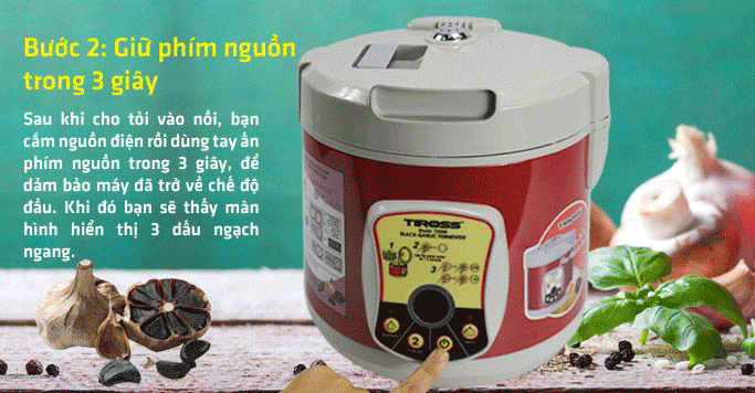 Máy làm tỏi đen TIROSS TS906, 90W (Màu đỏ mận) Máy làm tỏi đen TIROSS TS906, 90W (Màu đỏ mận)