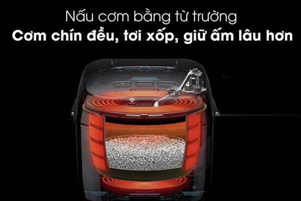 Nồi cơm điện Toshiba RC-10IX1PV 1 lít sử dụng công nghệ nấu cao tần Nồi cơm điện Toshiba RC-10IX1PV 1 lít sử dụng công nghệ nấu cao tần