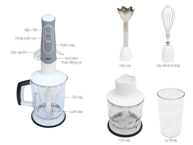 Máy xay sinh tố cầm tay Braun MQ 545 Aperitive