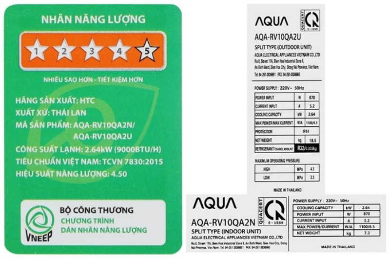 Điều hòa Aqua Inverter 9000 BTU 1 chiều AQA-RV10QC2 gas R-32 5 Điều hòa Aqua Inverter 9000 BTU 1 Chiều AQA-RV10QC2