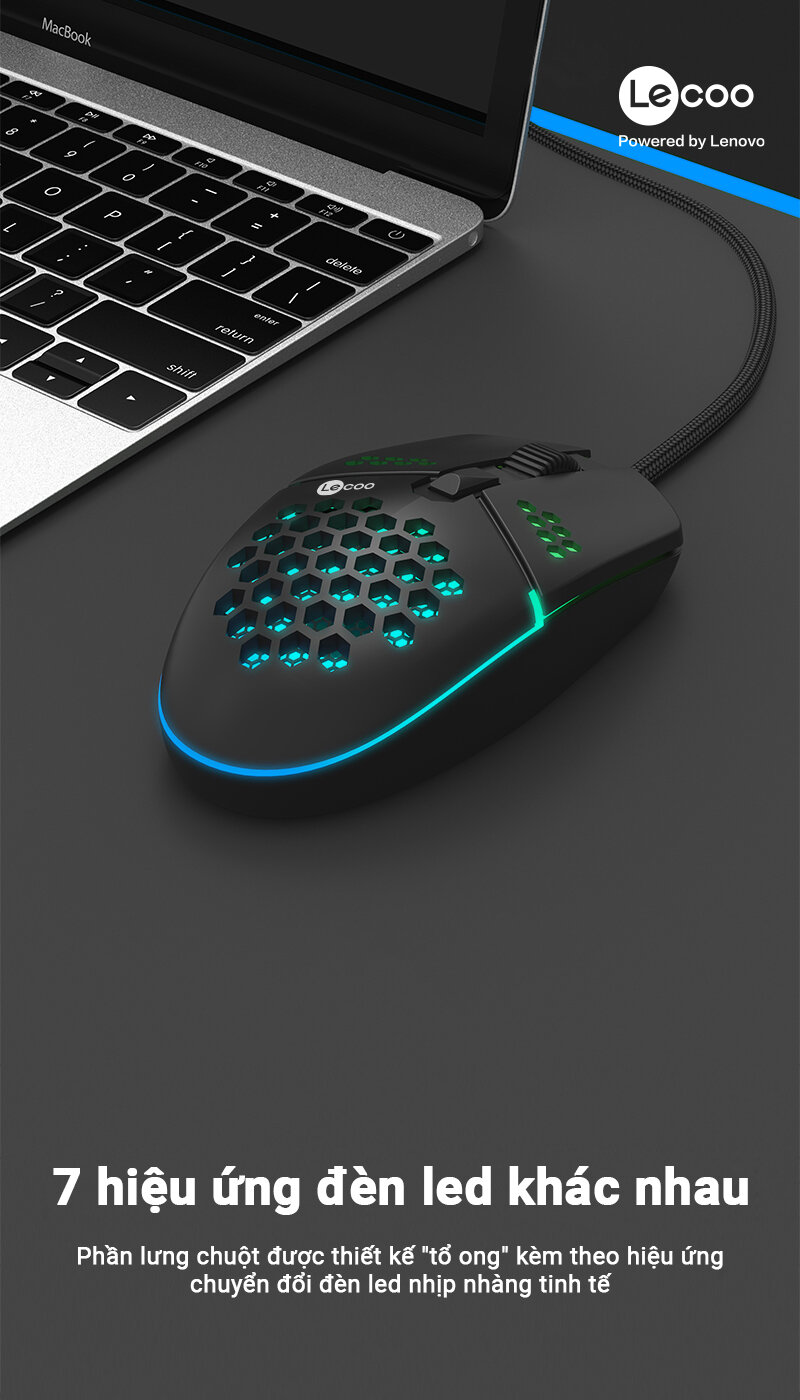 Chuột game Lecoo MS105 đen (USB)